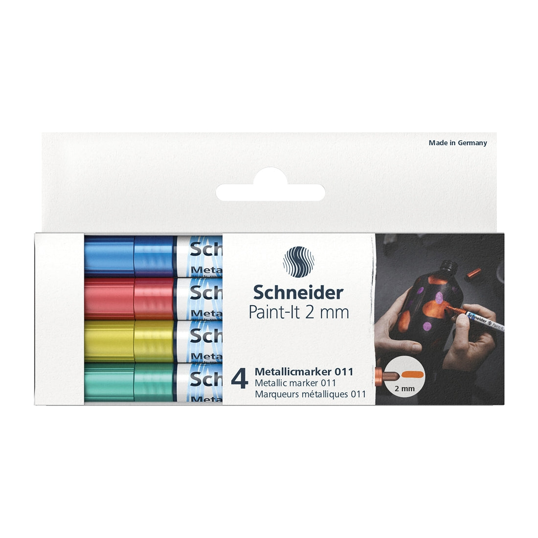 Paint-It 011 Metallic Markers 2mm, Wallet 4 pieces - Assorted