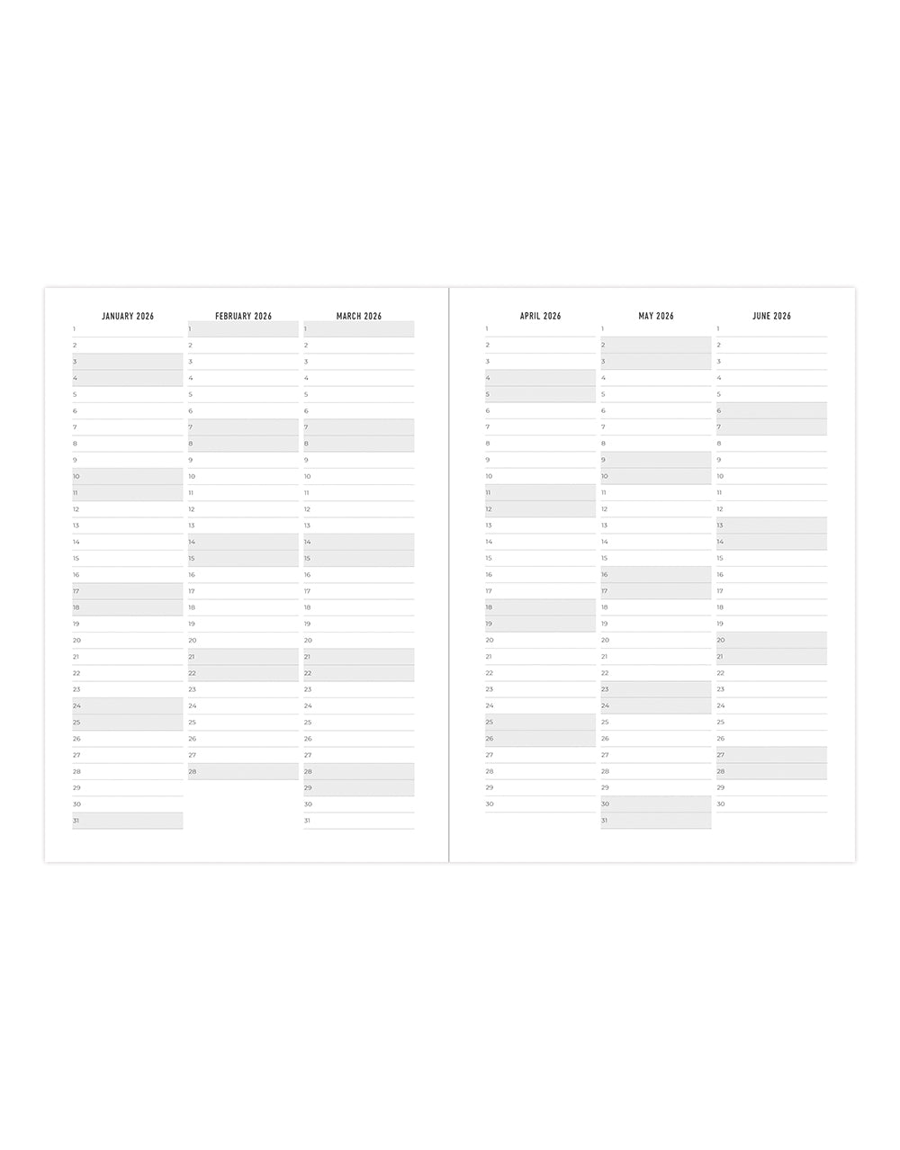 Letts of London Milano A5 Vertical Week to View Planner with Appointments 2026  -  26-CT03XUBK #color_black