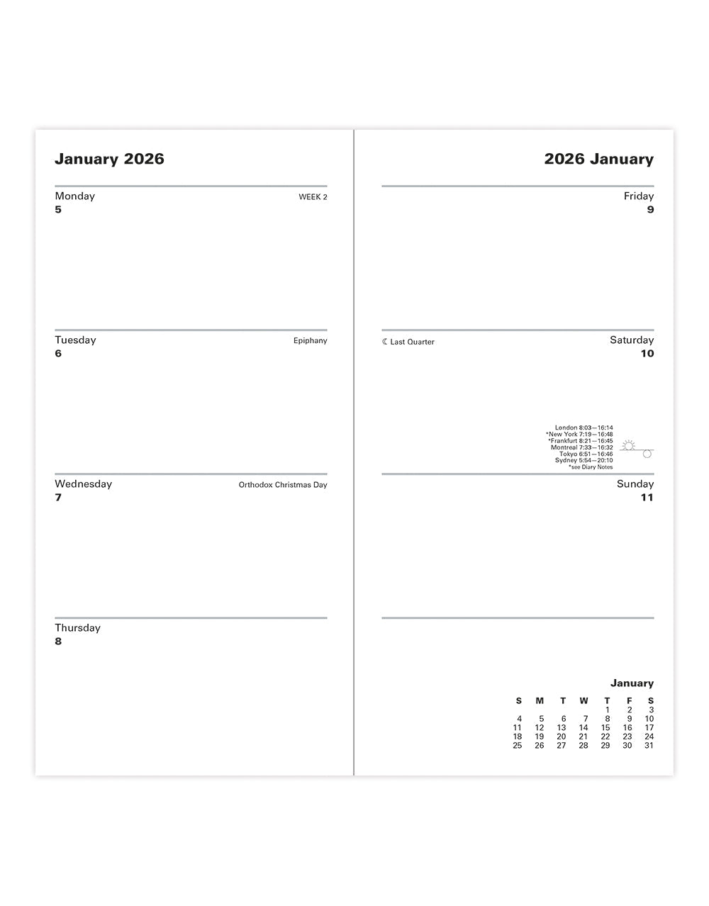 Letts of London Classic Slim Week to View Planner with Monthly Planners 2026 - English Burgundy 26-T3SUBG #color_burgundy