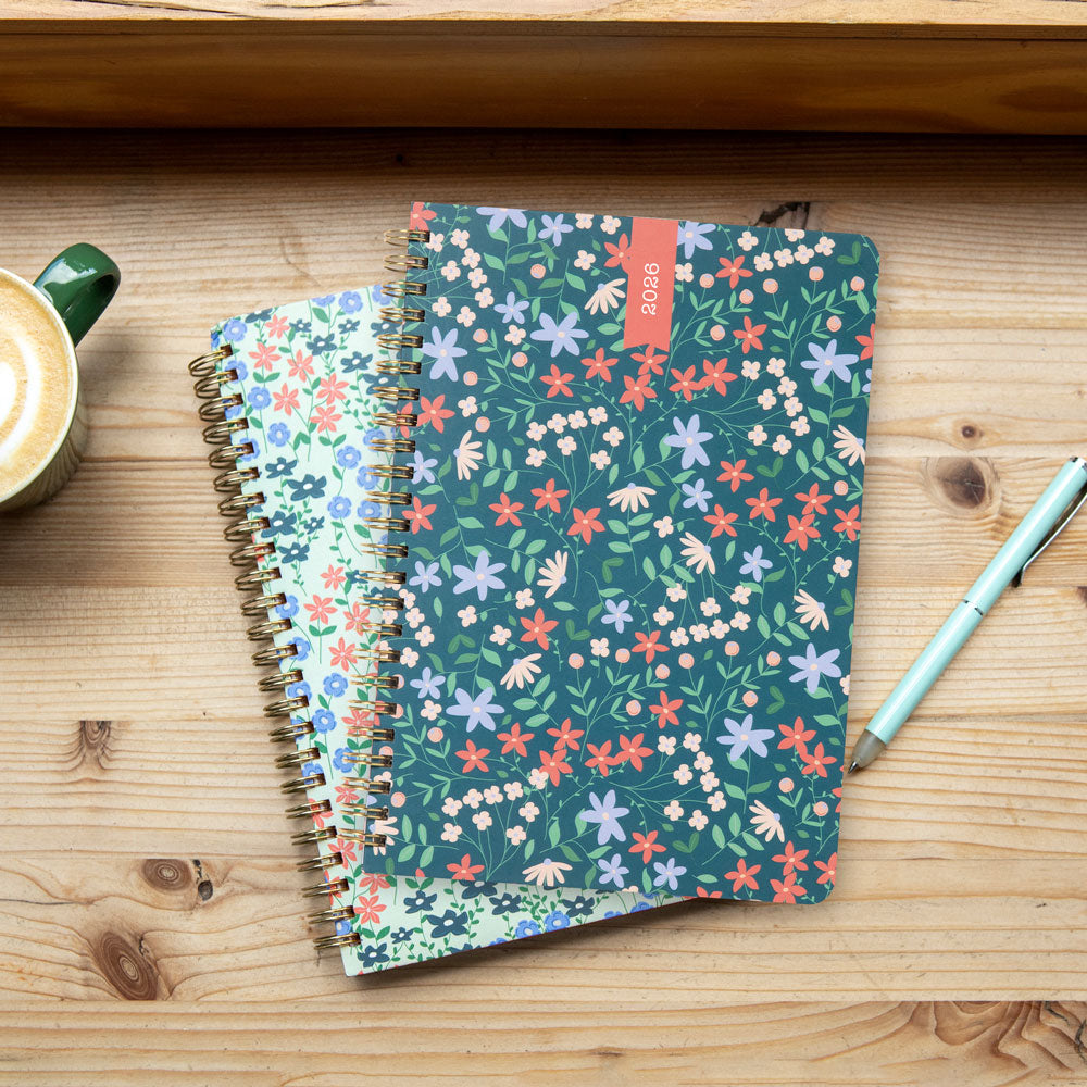 Letts A5 Weekly Planner, Spring Valley, 2027 Green 27-082376#color_green