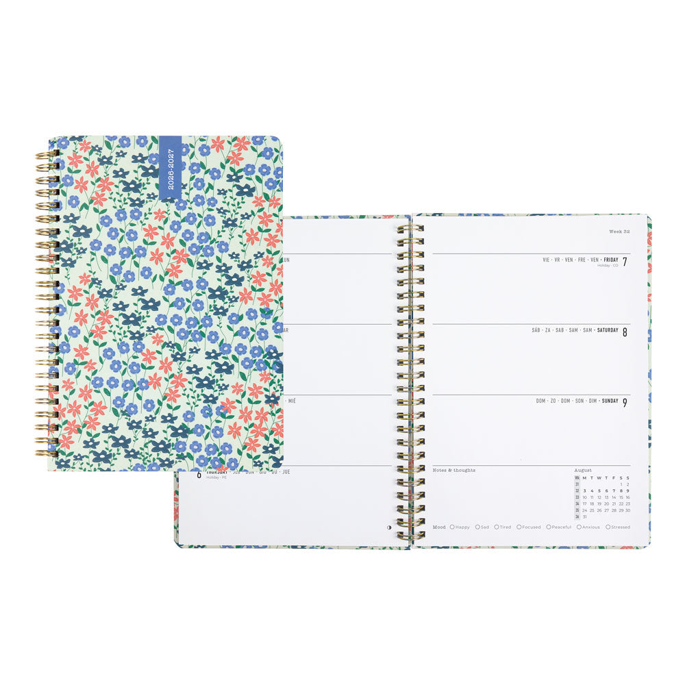 Spring Valley Academic Weekly Planner A5 2026-2027 - Multilingual
