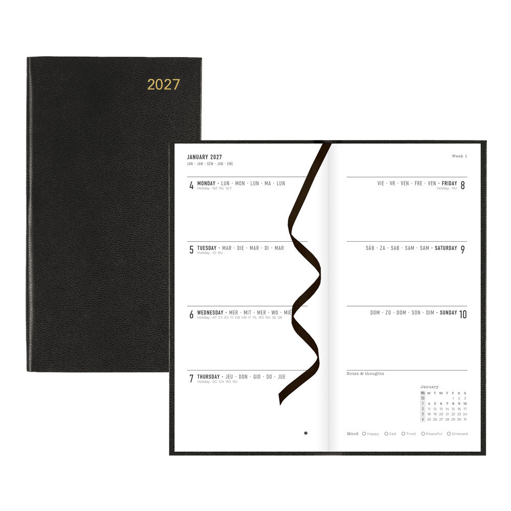 Letts Compact Weekly Planner, Principal, 2027 Black 27-C30NUBK#color_black