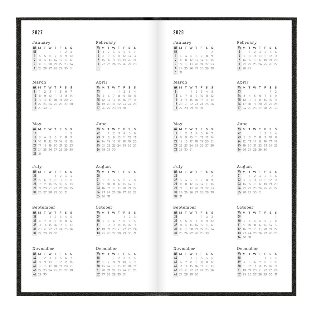 Letts Compact Weekly Planner, Principal, 2027 Black 27-C30NUBK#color_black