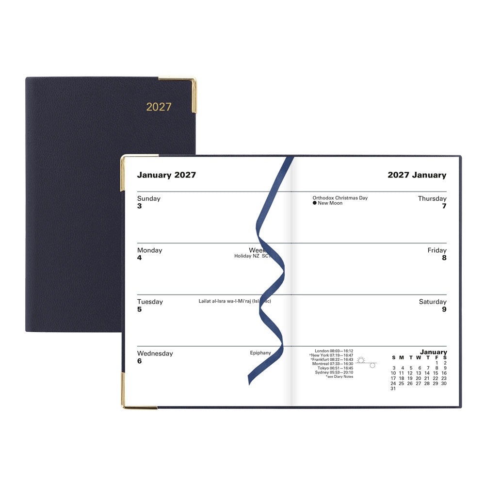 Letts Pocket Weekly Planner, Classic, 2027 Blue 27-C32EBE#color_blue