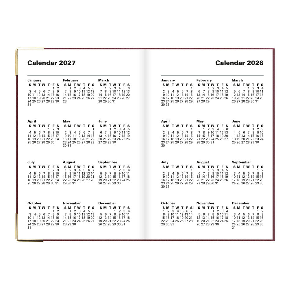 Letts Pocket Weekly Planner, Classic, 2027 Burgundy 27-C32EBY#color_burgundy