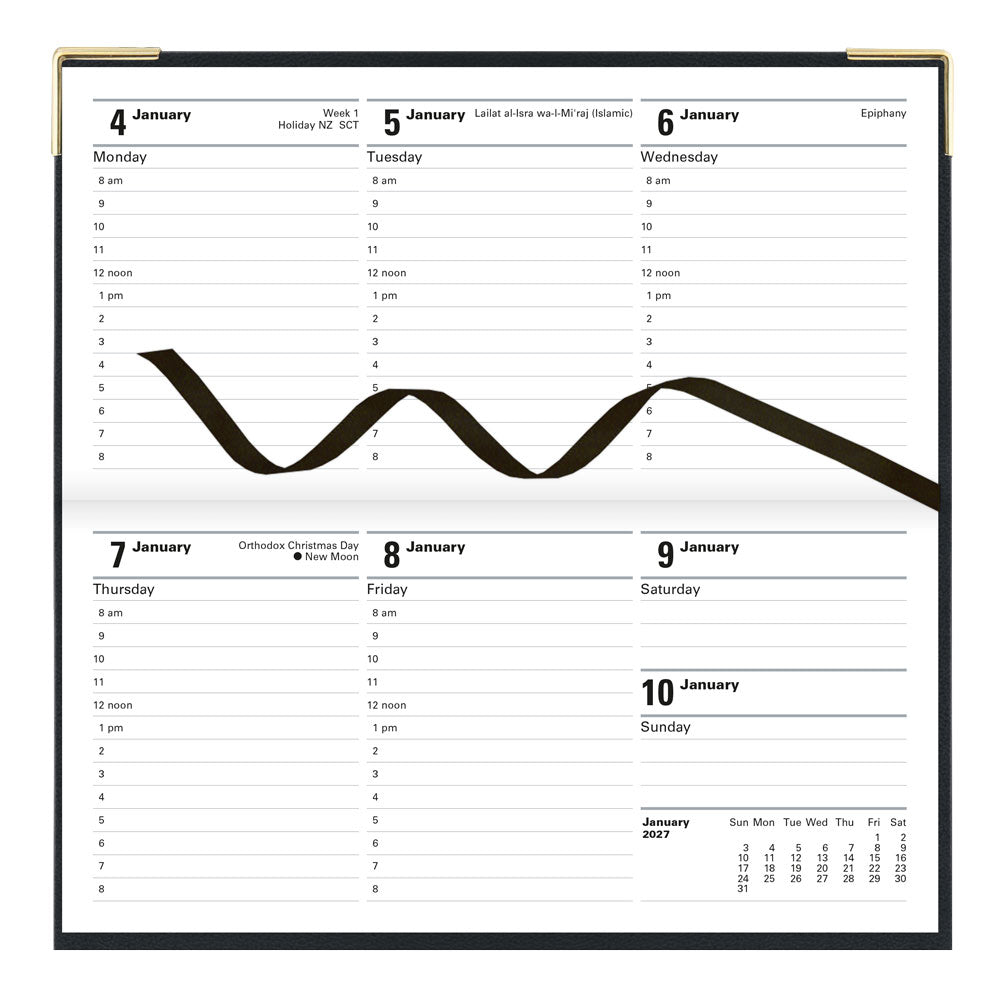 Letts Slim Weekly Appointment Book, Classic, 2027 Black 27-C32SBK#color_black