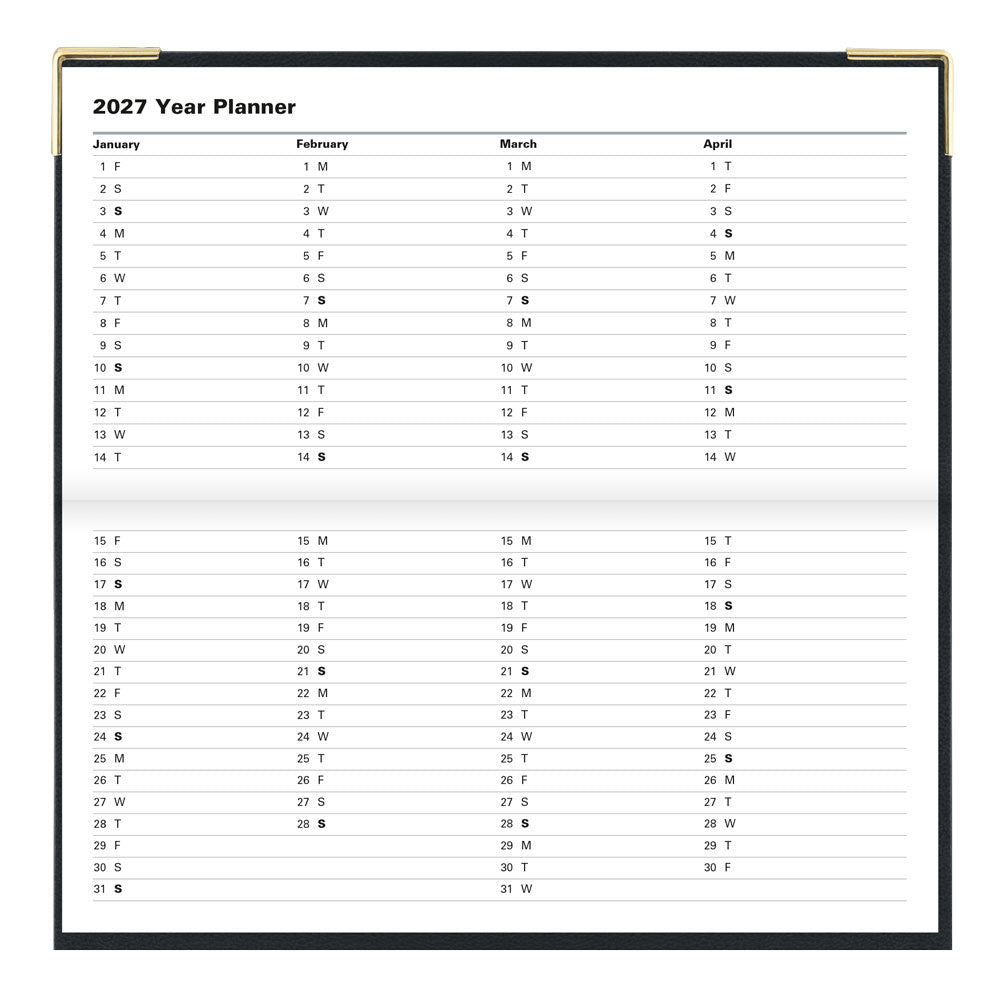 Letts Slim Weekly Appointment Book, Classic, 2027 Black 27-C32SBK#color_black