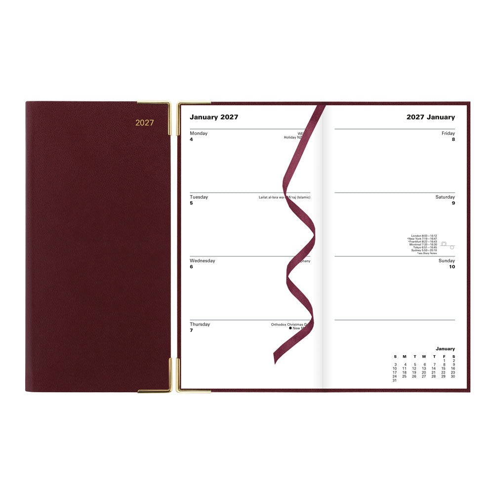 Letts Slim Weekly Planner, Classic, 2027 Burgundy 27-C32SUBY#color_burgundy