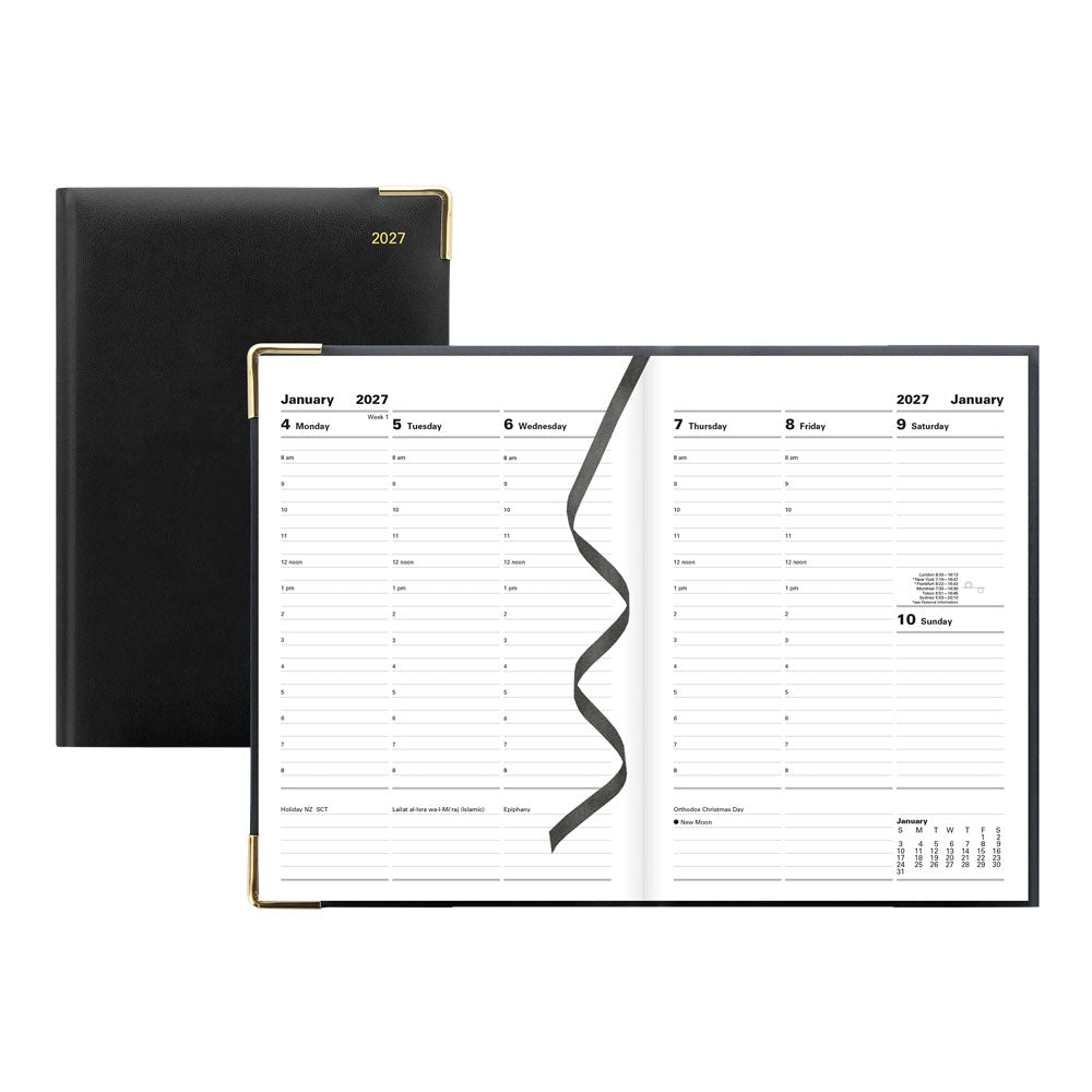 Letts A5 Weekly Appointment Book, Classic, 2027 Black 27-C32XBK#color_black