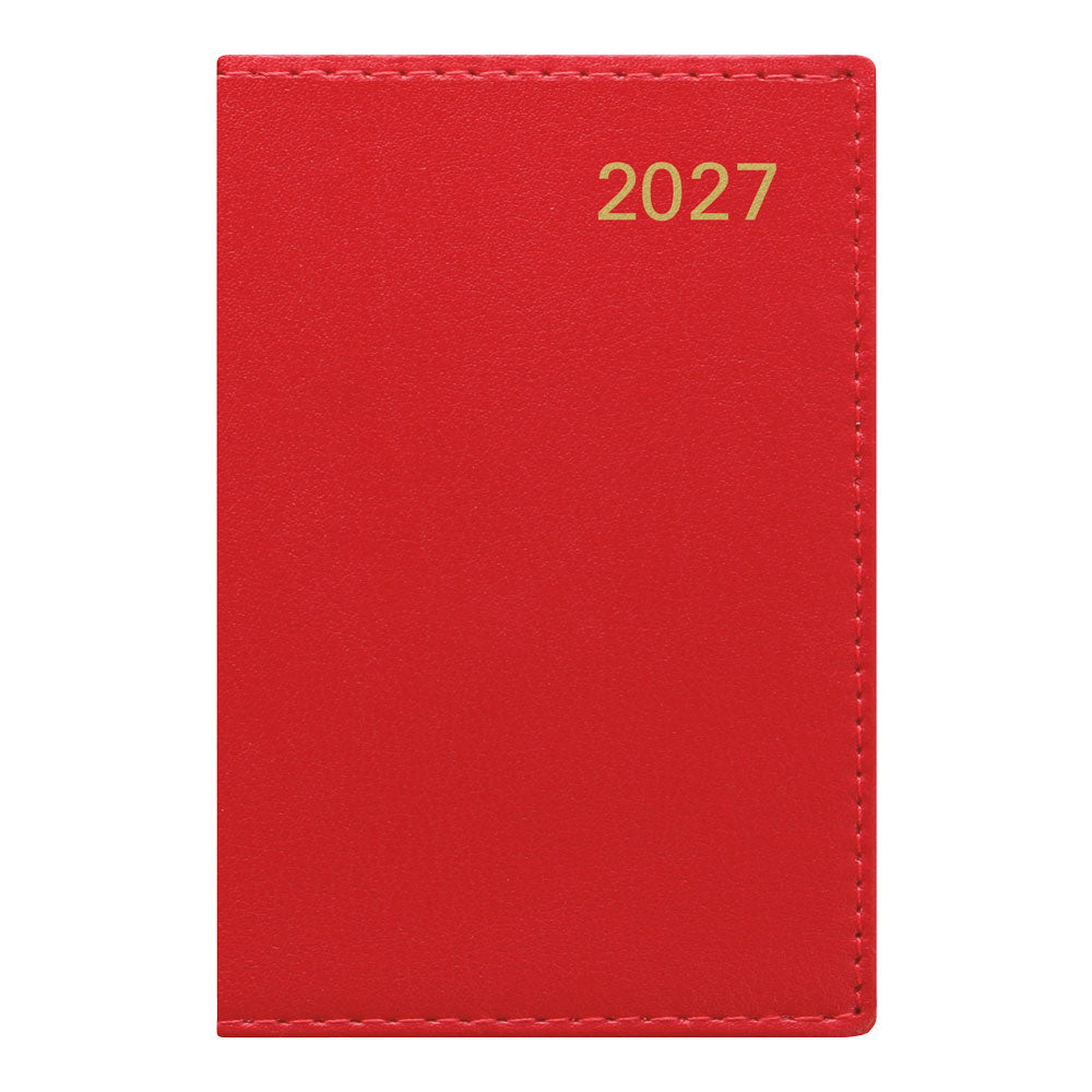 Letts Pocket Weekly Planner, Belgravia, 2027 Red 27-C33ERD#color_red