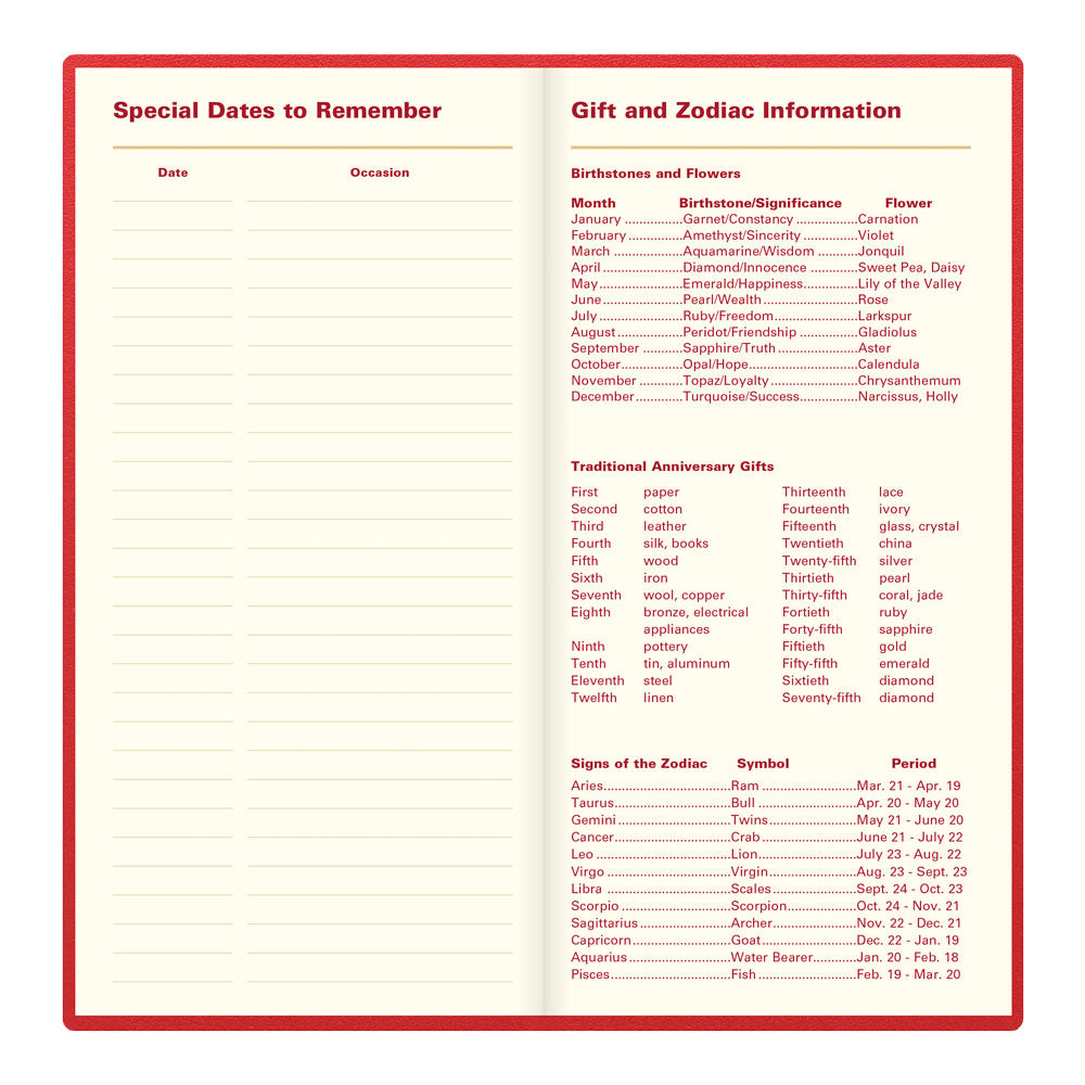 Letts Slim Weekly Appointment Book, Belgravia, 2027 Red 27-C33SRD#color_red