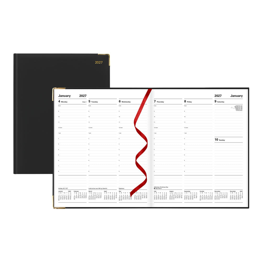 Letts Quarto Weekly Appointment Book, Roma, 2027 Black 27-C33YIBK#color_black
