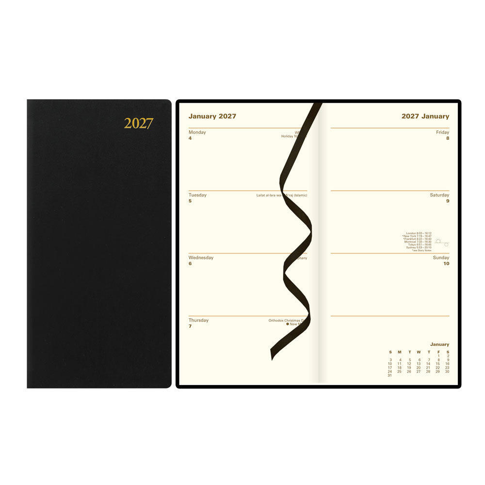 Letts Slim Weekly Planner, Signature, 2027 Black 27-C38SUBK#color_black