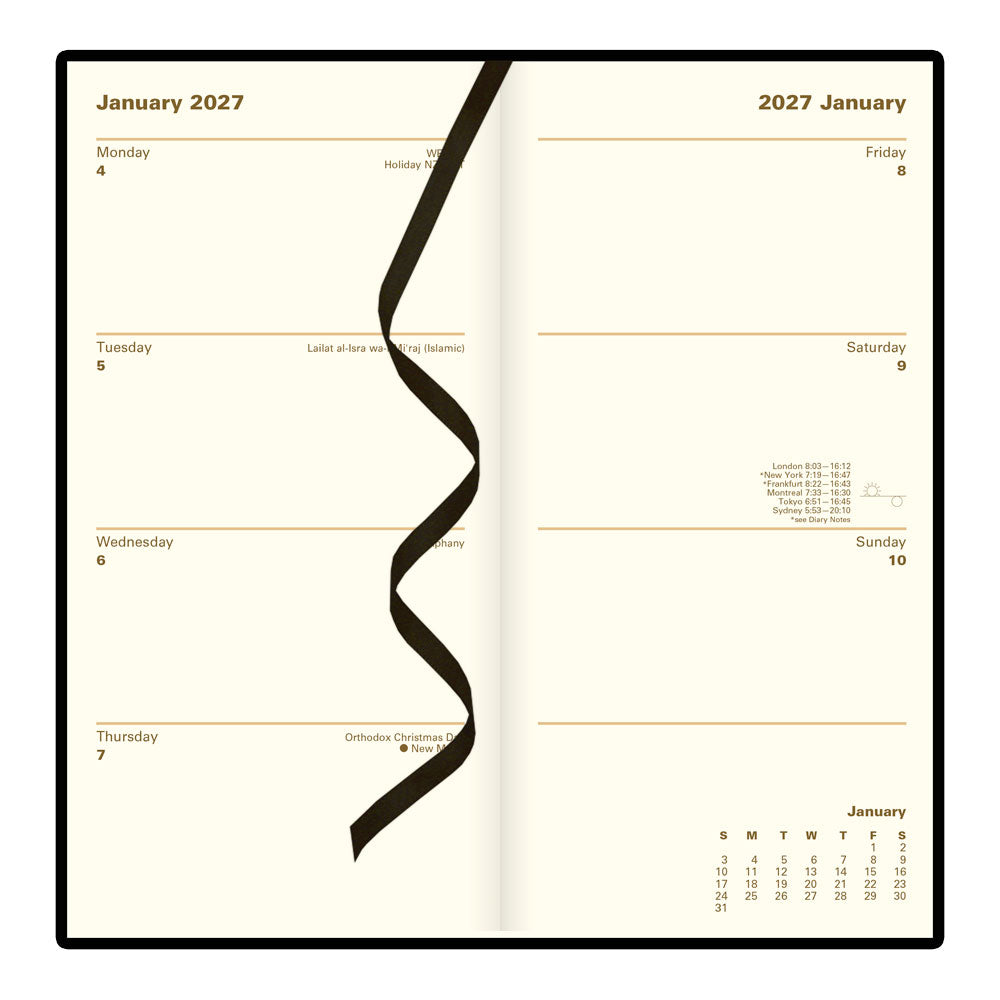 Letts Slim Weekly Planner, Signature, 2027 Black 27-C38SUBK#color_black