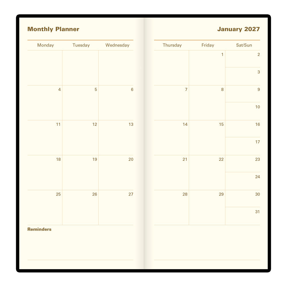 Letts Slim Weekly Planner, Signature, 2027 Black 27-C38SUBK#color_black