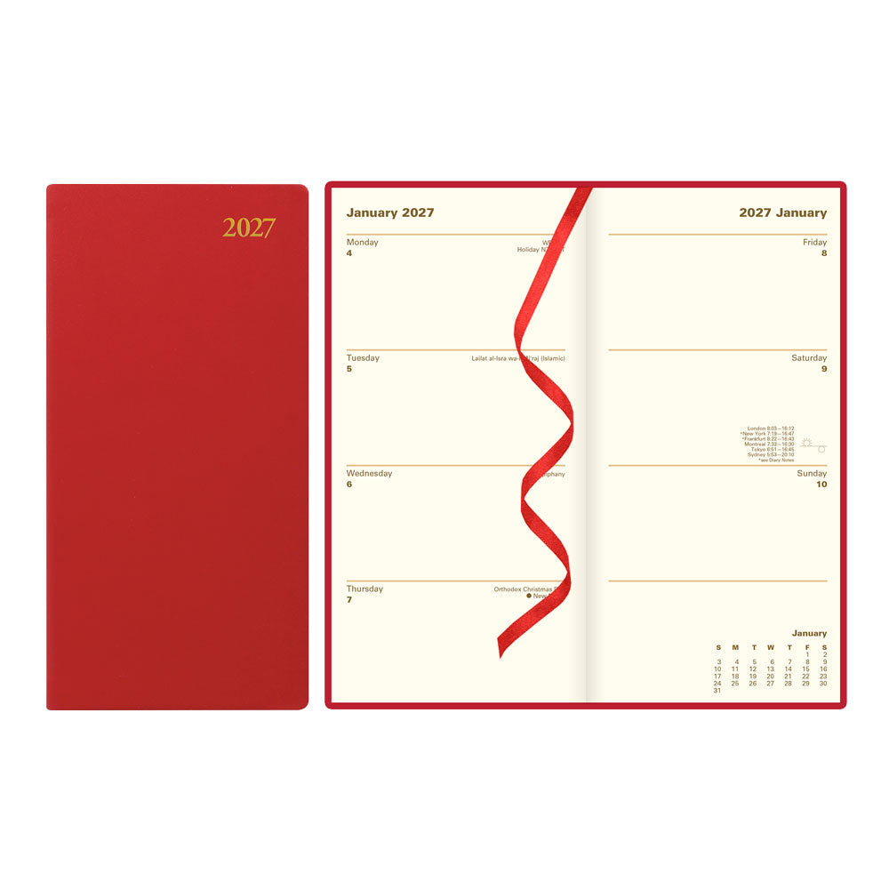 Letts Slim Weekly Planner, Signature, 2027 Burgundy 27-C38SUBY#color_burgundy