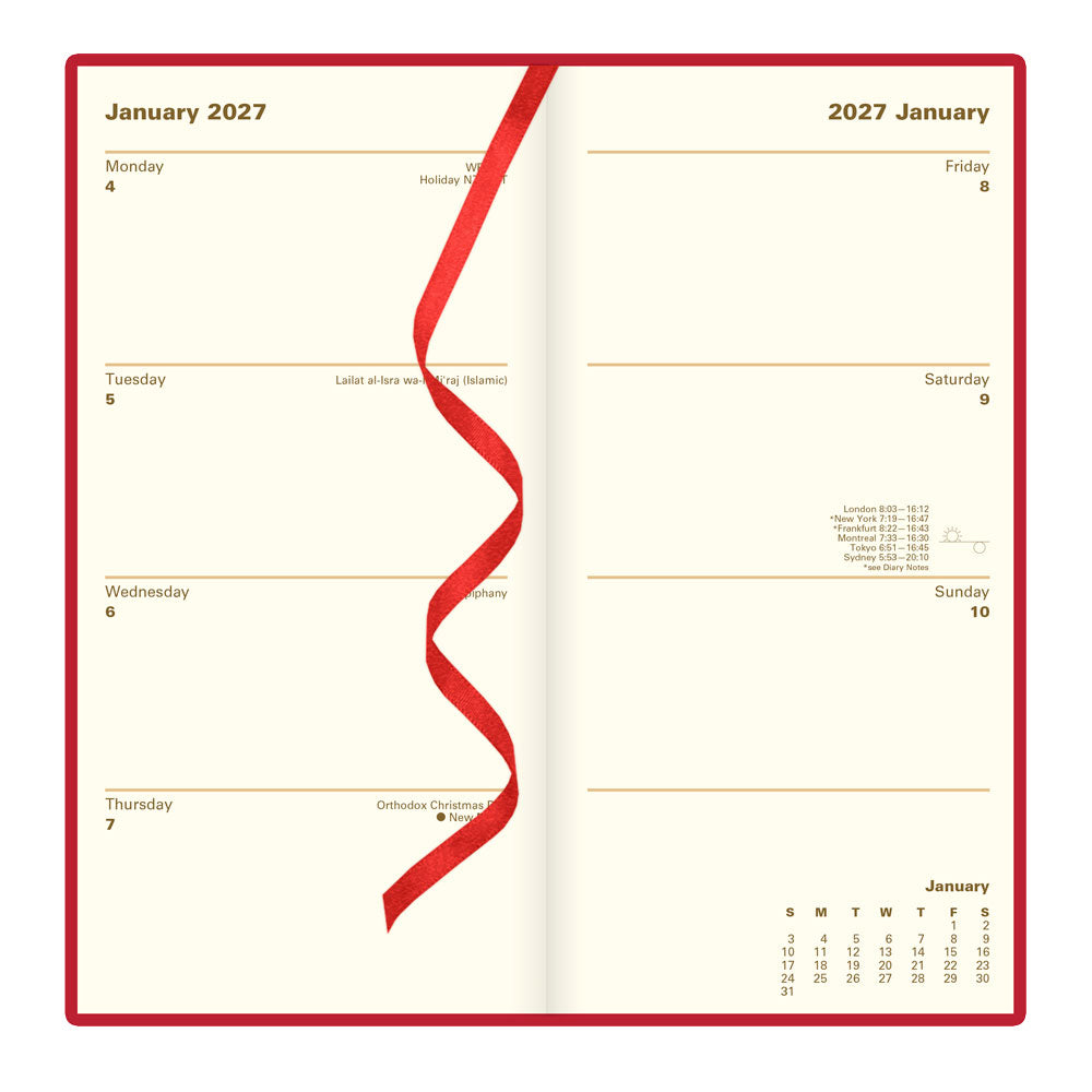 Letts Slim Weekly Planner, Signature, 2027 Burgundy 27-C38SUBY#color_burgundy