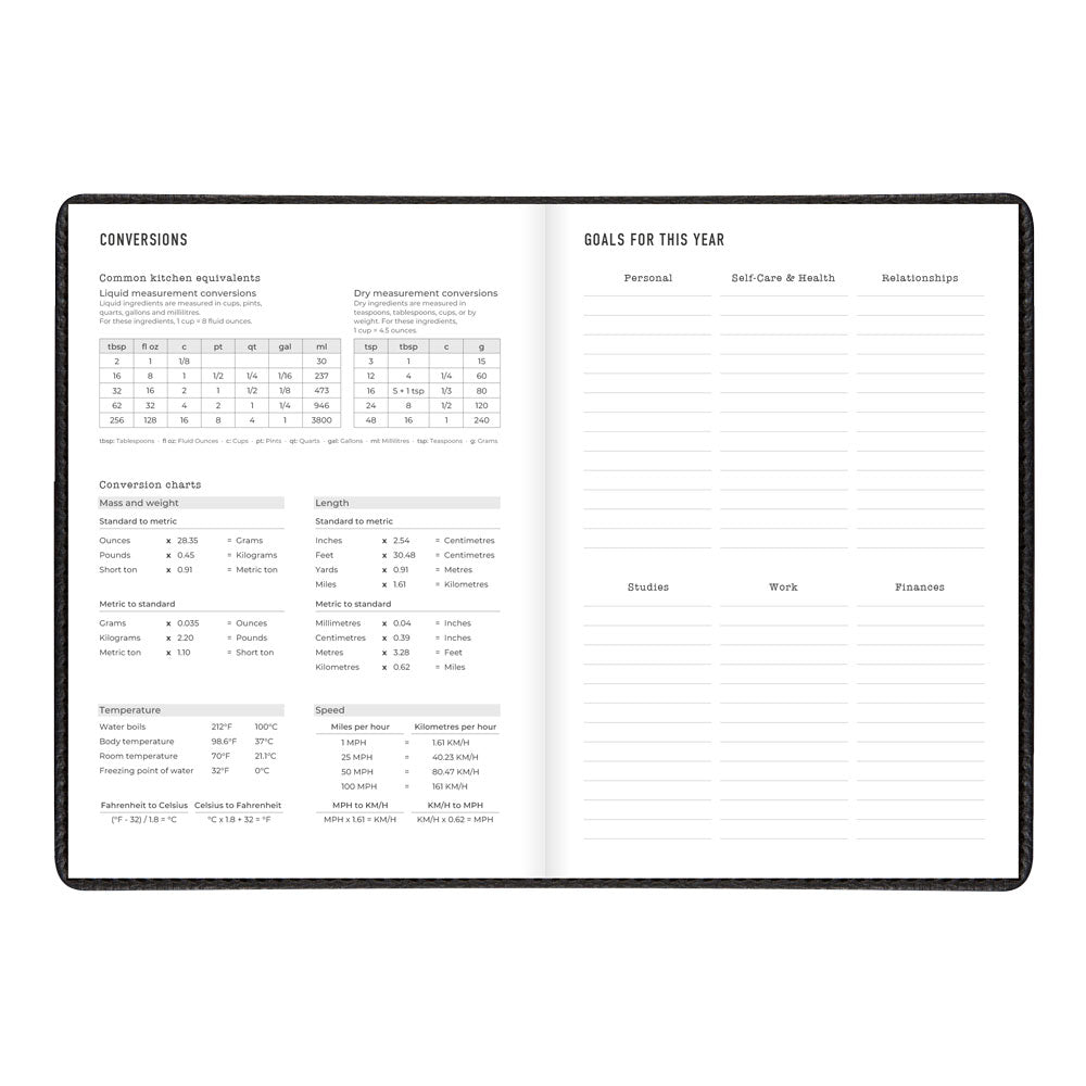 Letts A5 Weekly Appointment Book, Milano, 2027 Black 27-CTO3XUBK#color_black