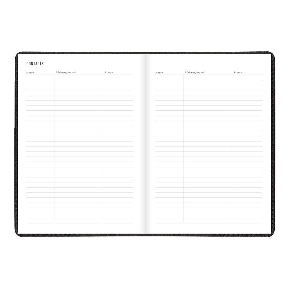 Letts A5 Weekly Appointment Book, Milano, 2027 Black 27-CTO3XUBK#color_black