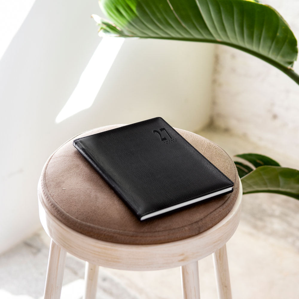 Letts A5 Weekly Appointment Book, Milano, 2027 Black 27-CTO3XUBK#color_black