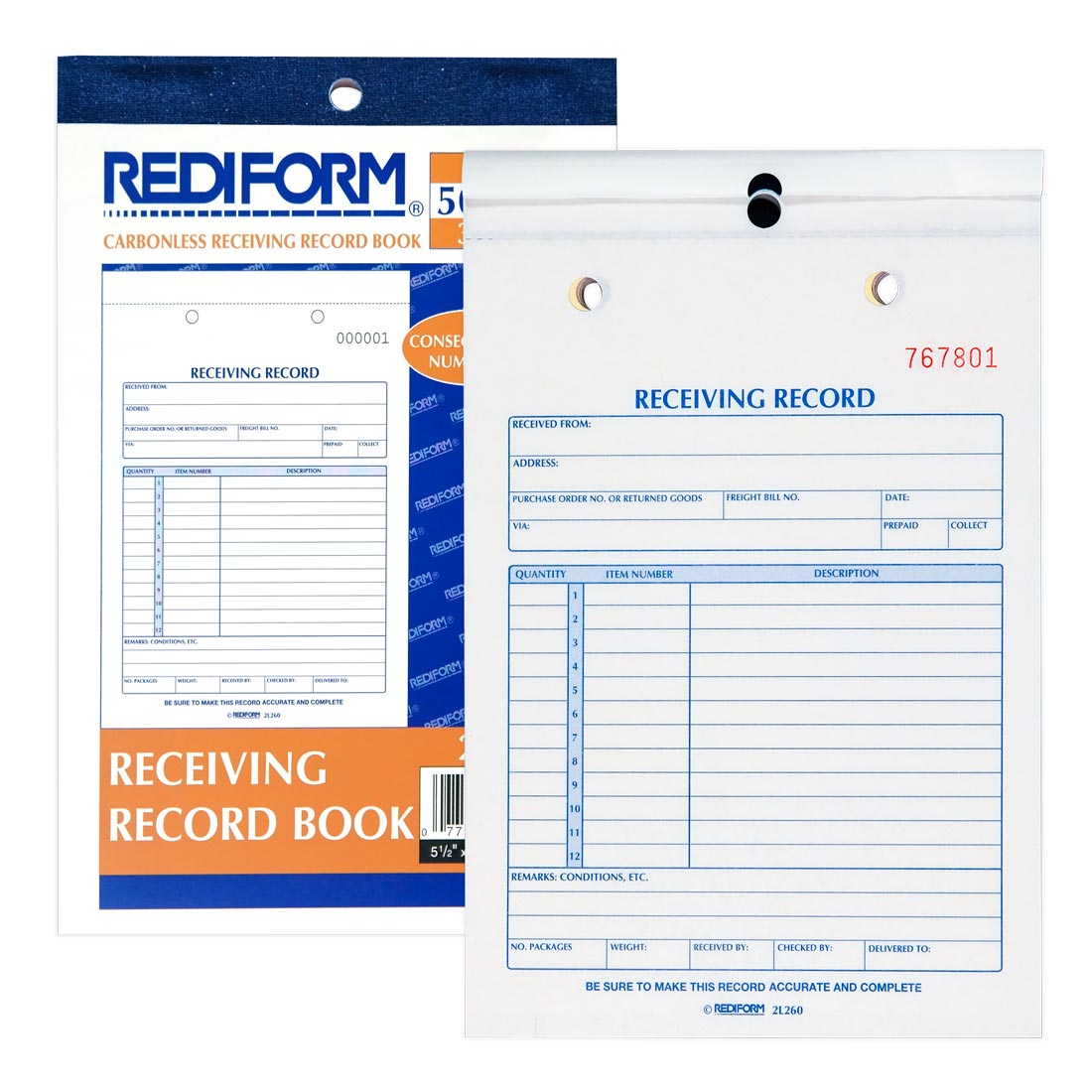 Receiving Record Book 2L260