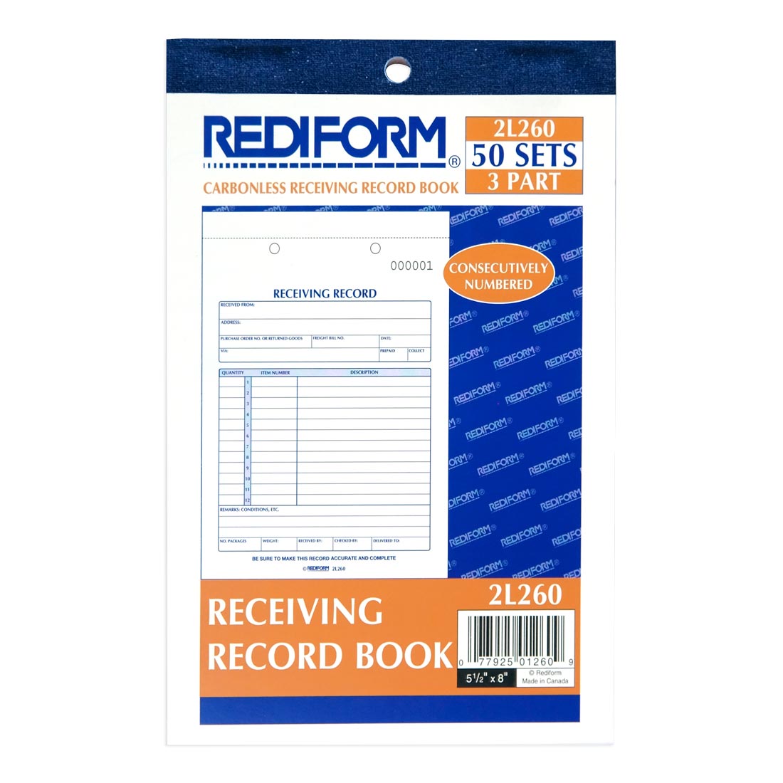Receiving Record Book 2L260