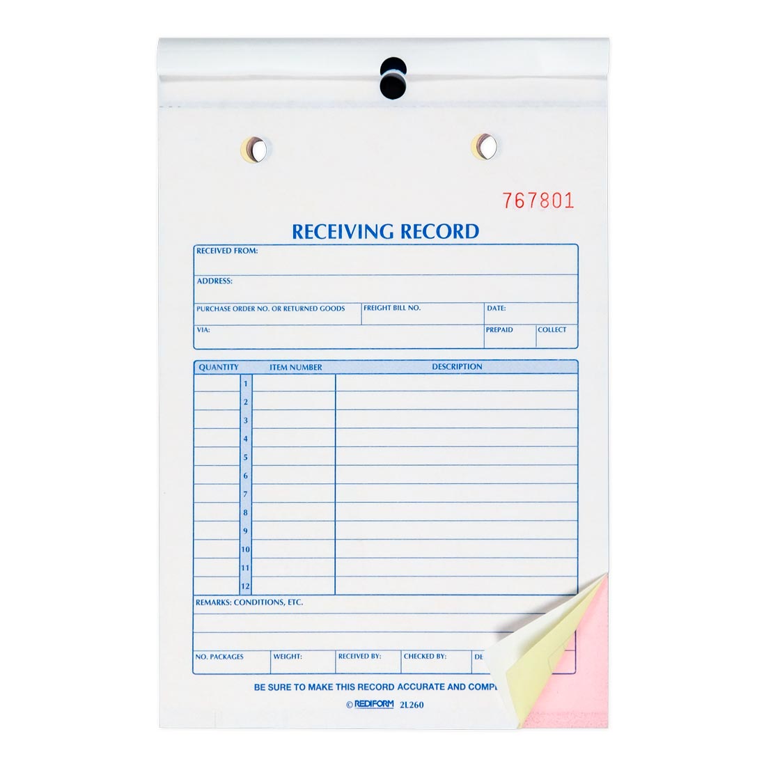 Receiving Record Book 2L260