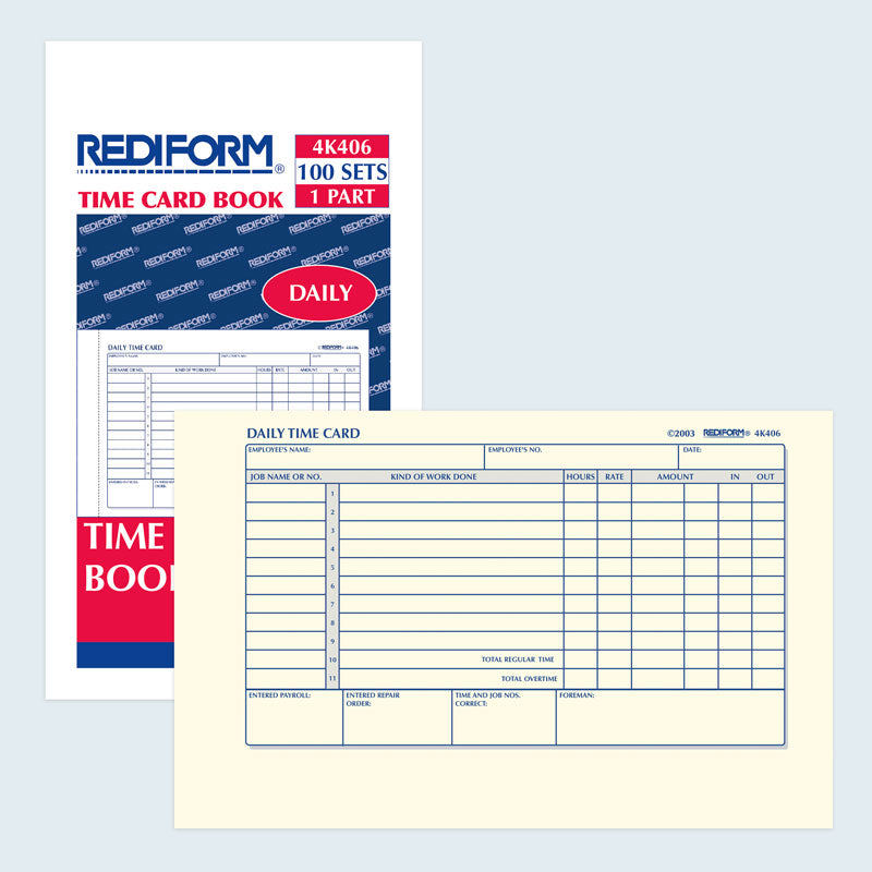 Time Card Pad 4K406