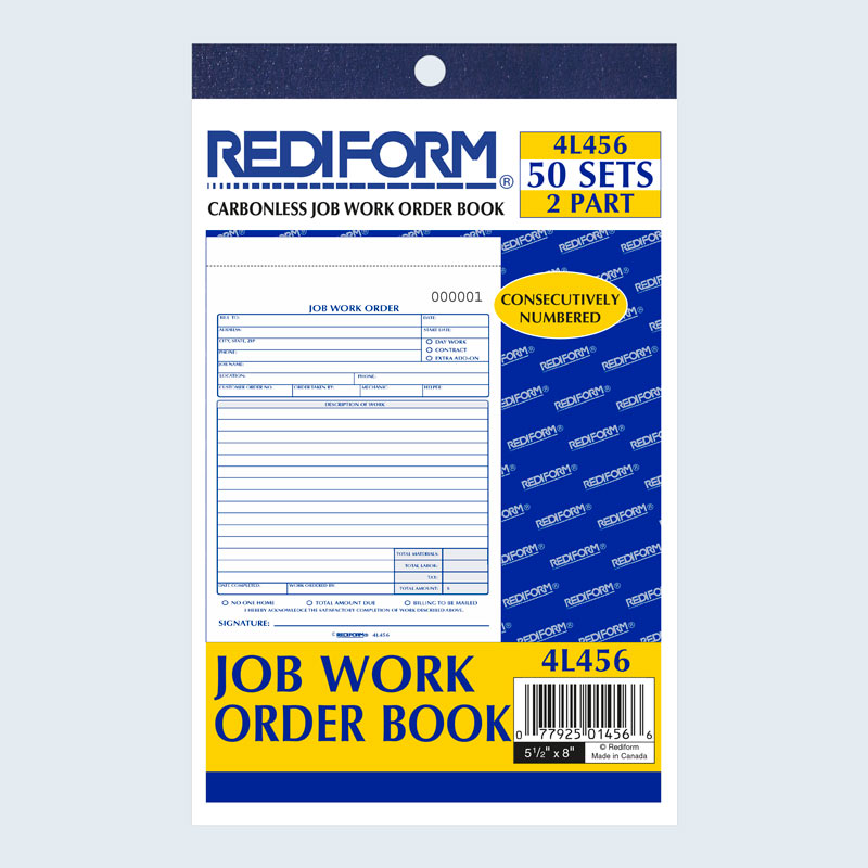 Job Work Order Book 4L456