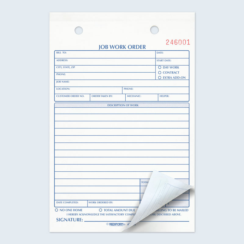 Job Work Order Book 4L456