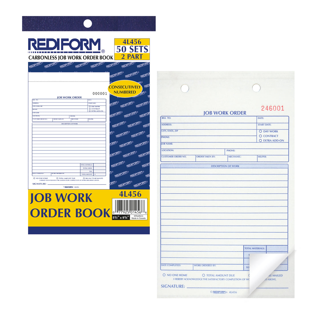 Job Work Order Book 4L456