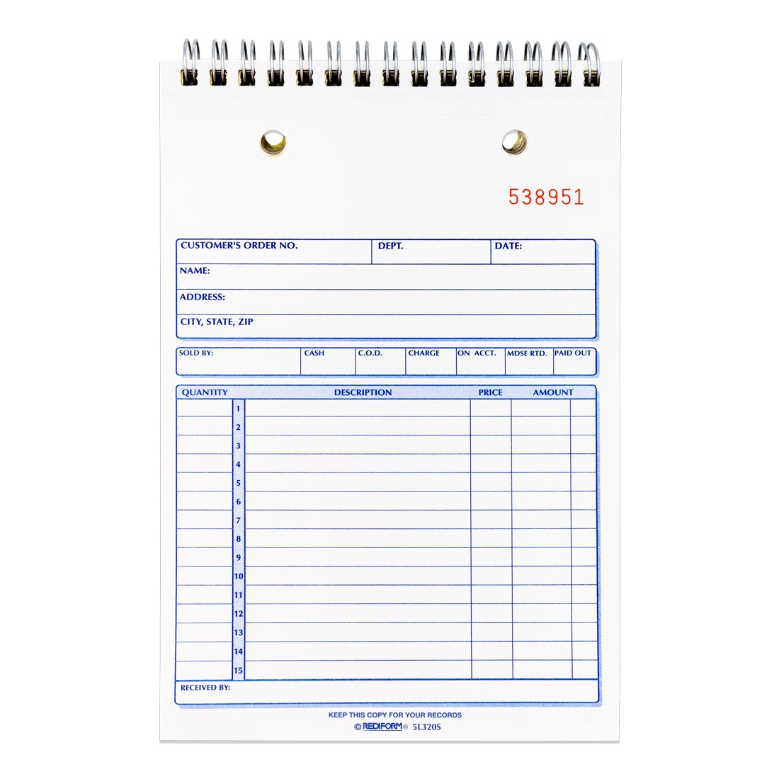 Sales Book (Wirebound) 5L320S