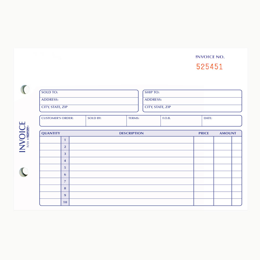 Invoice Book 7L721