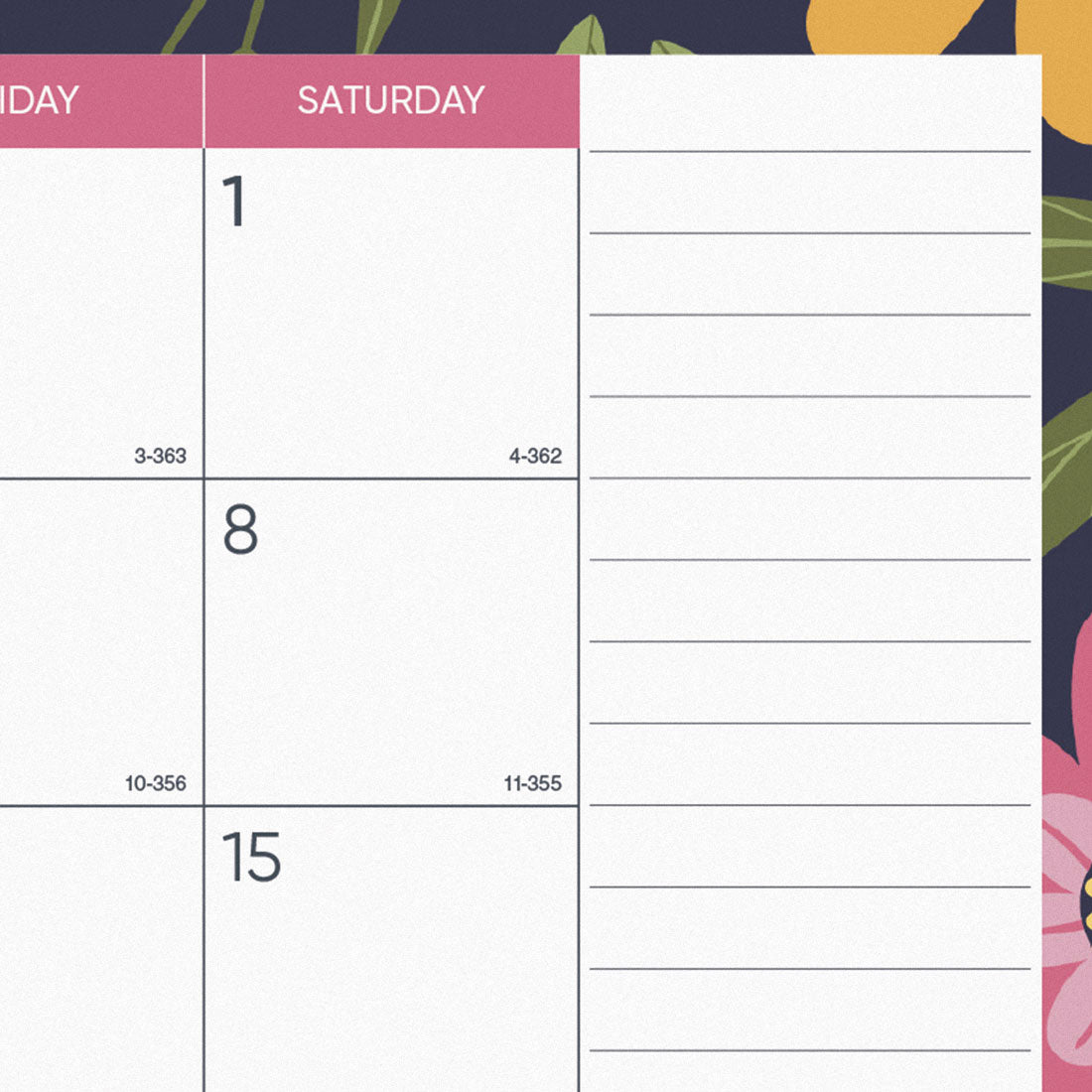 18-Month Desk Pad Calendar Blossom 2024-2025, CA1716BD