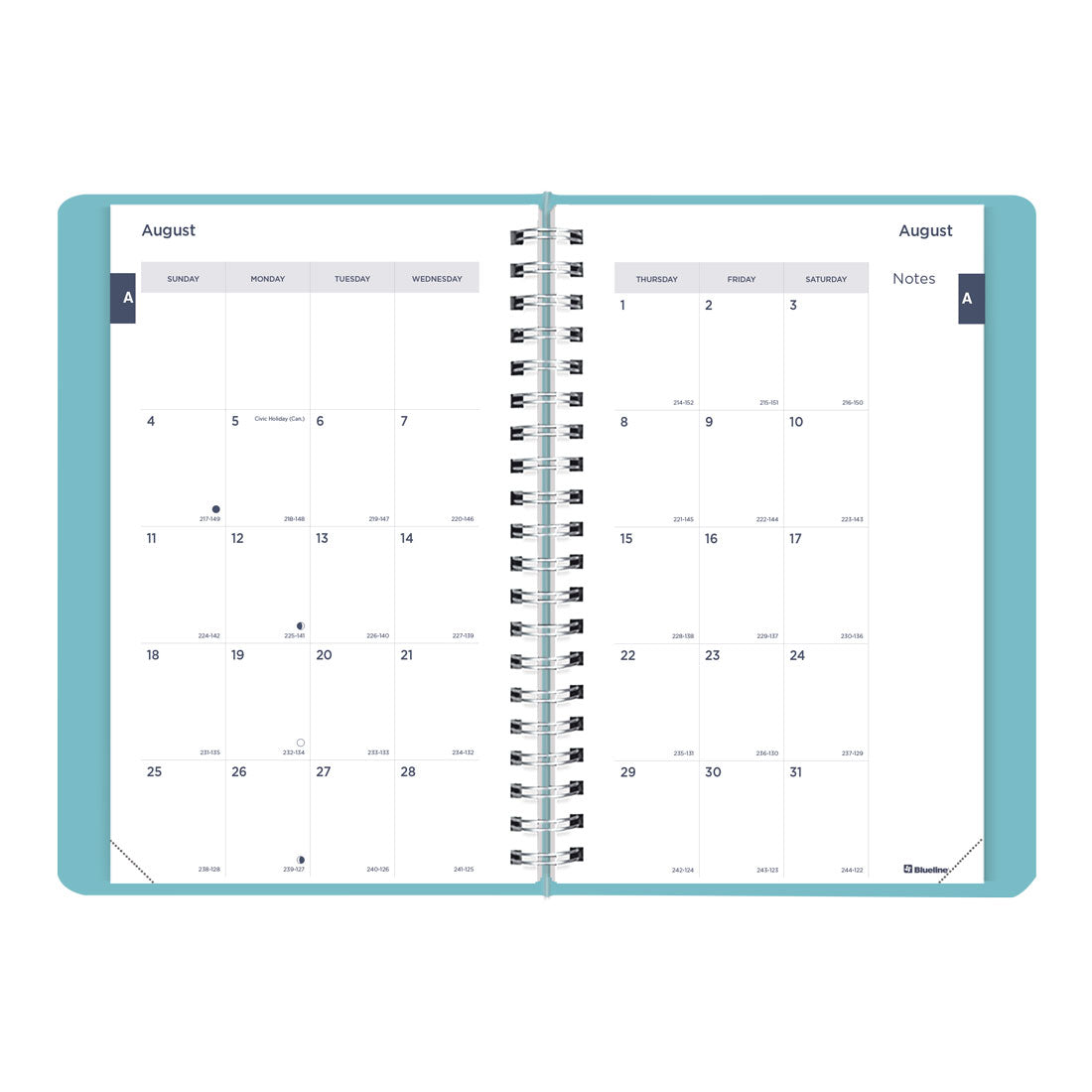Academic Daily Planner 2024-2025, English, CA201F#color_cyan