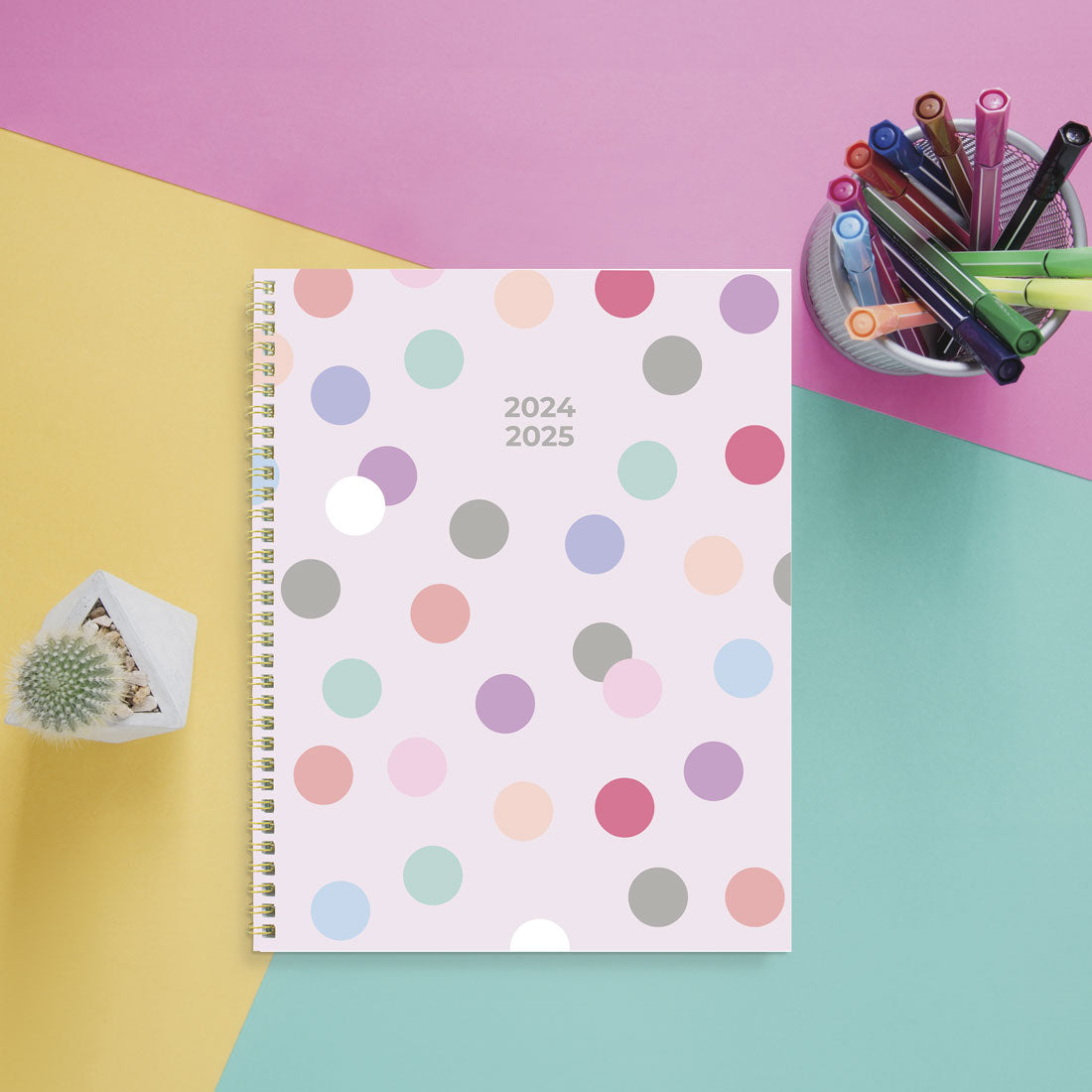 Academic Monthly Planner Geo 2024-2025, English, CA714PH#color_geo-polka-dot