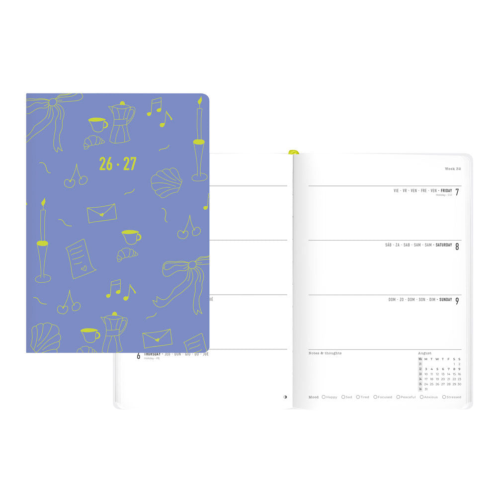 Little Joys Academic Weekly Planner, A5, 2026 - 2027 - Multilingual 27-031996 #color_little-joys-blue