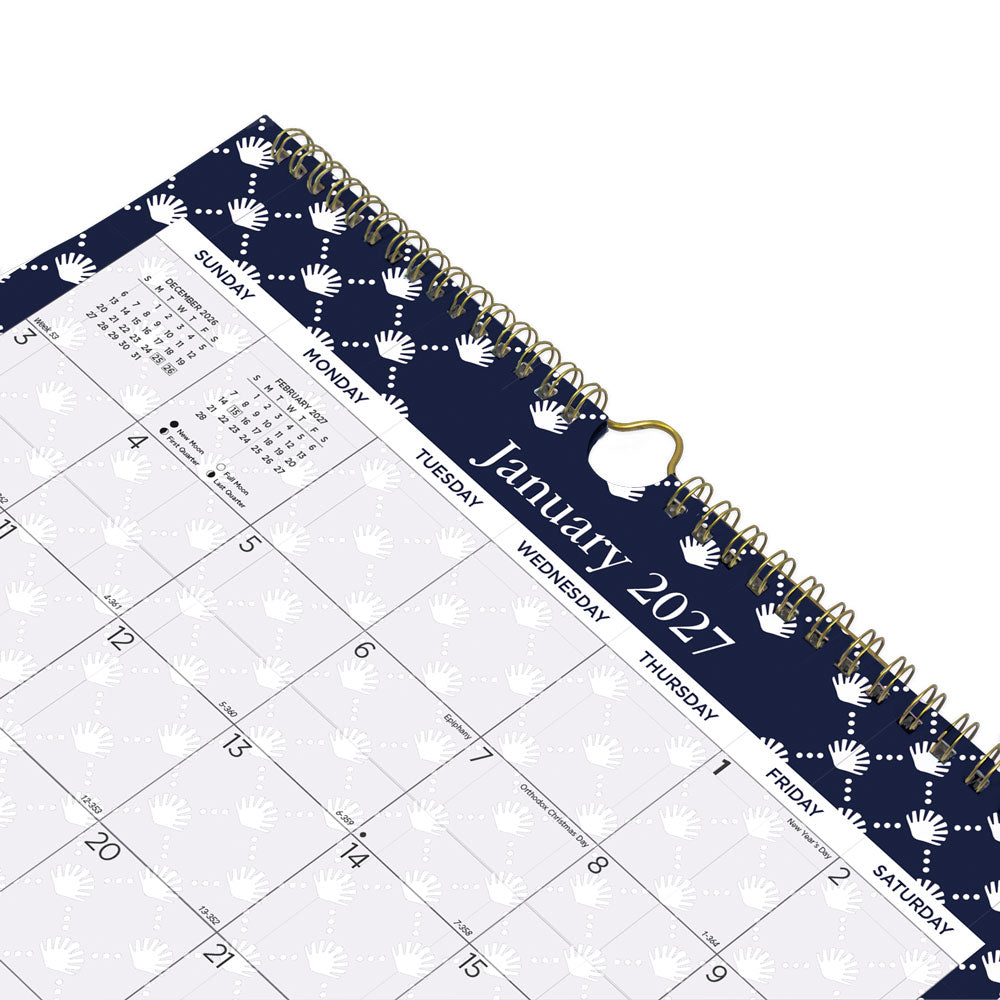 Monthly Wall Calendar, Nautical, 2027 C171113-27 Blueline