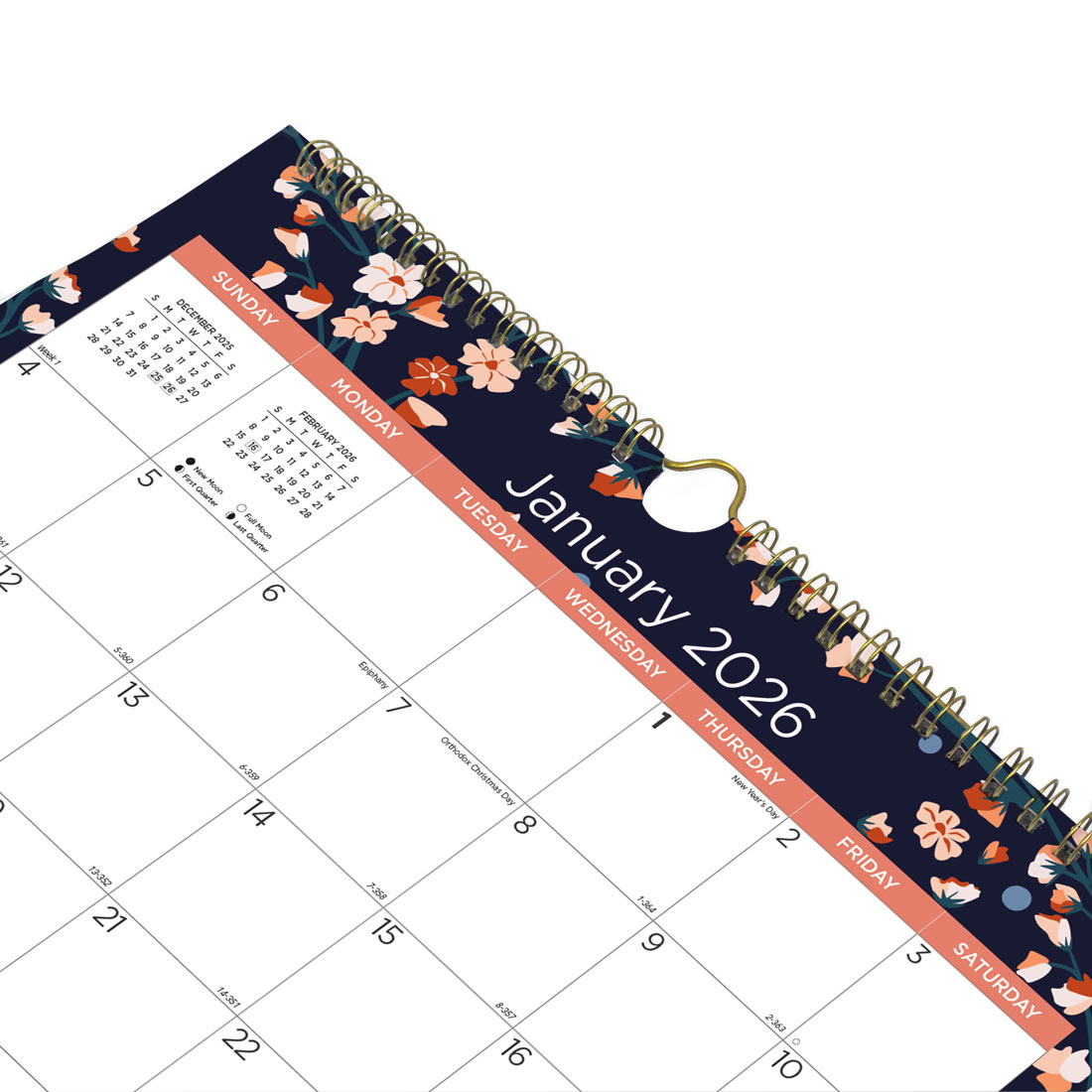 Blueline Colorful Monthly Wall Calendar 2026, Twilight Floral C171114-26