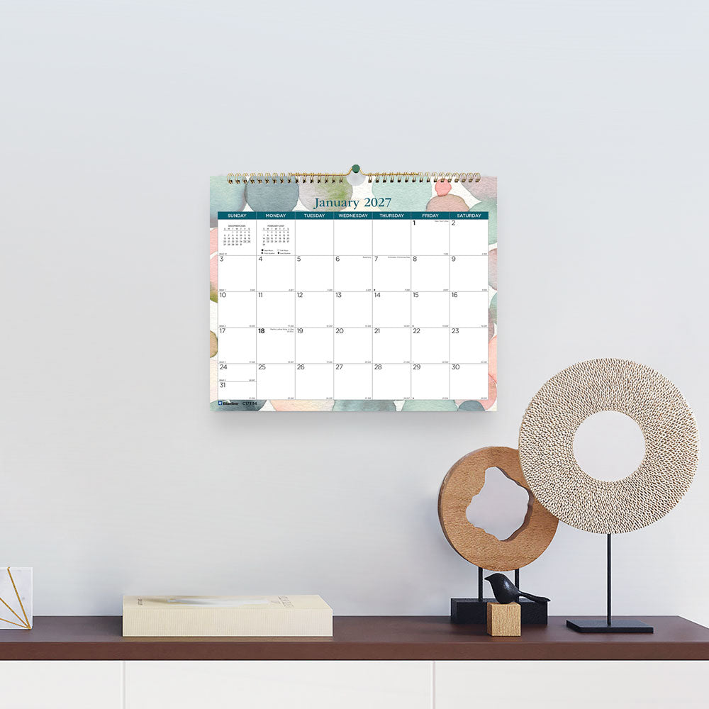 Monthly Wall Calendar, Splash, 2027 C171114-27 Blueline