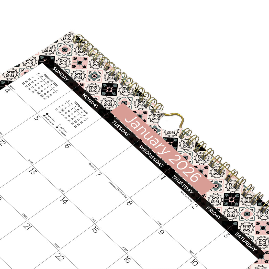 Blueline Colorful Monthly Wall Calendar 2026, Tiles C171115-26