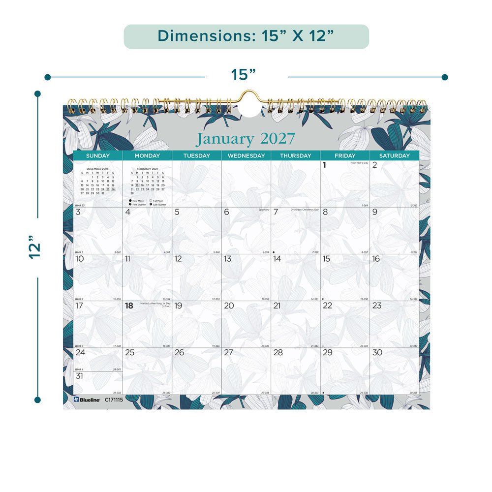 Monthly Wall Calendar, Garden, 2027 (C171115-27)