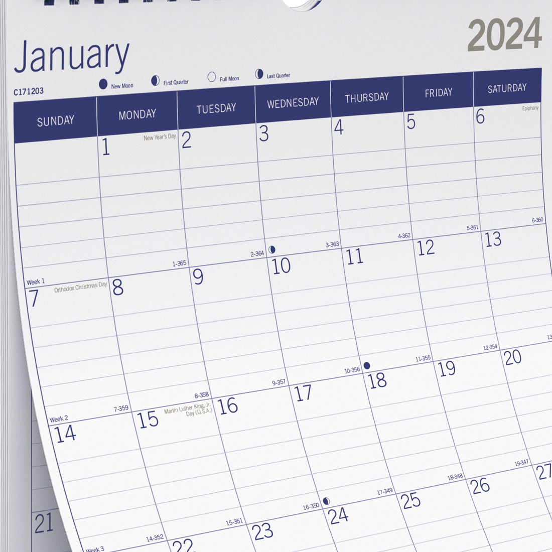 DuraGlobe Monthly Wall Calendar 2024
