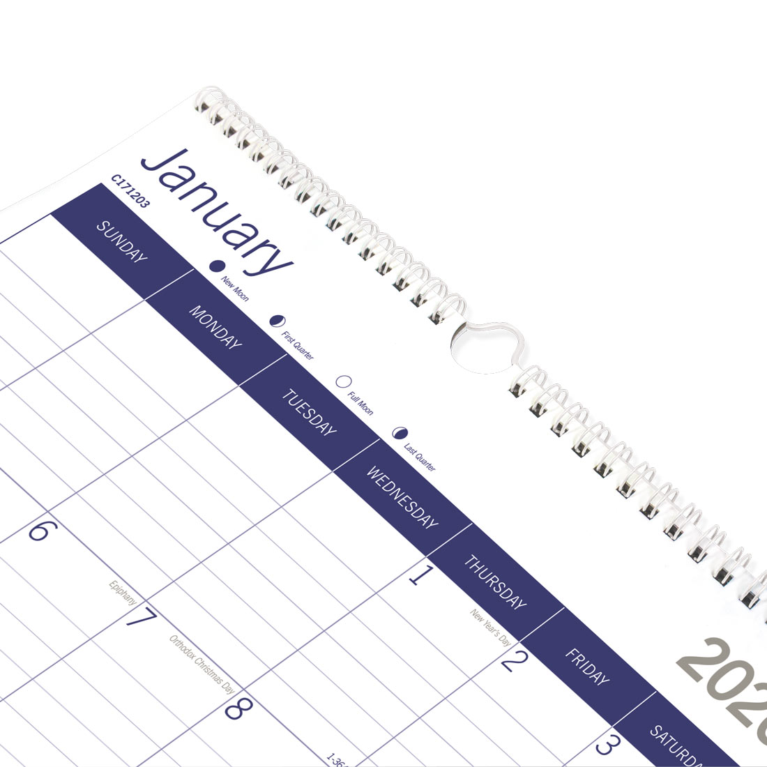 Blueline DuraGlobe™ Monthly Wall Calendar, Bamboo, 2026 C171203-26