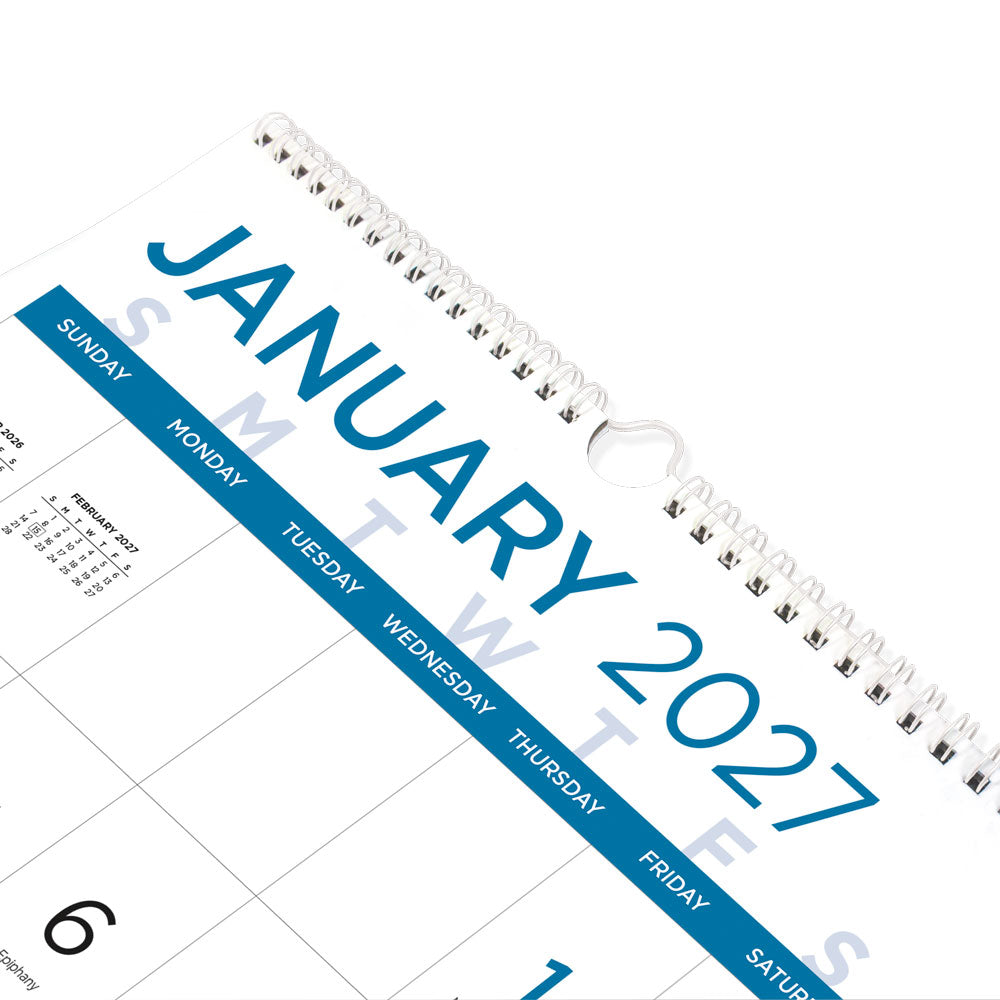 Monthly Wall Calendar, Large Print, 2027 C173106-27 Blueline