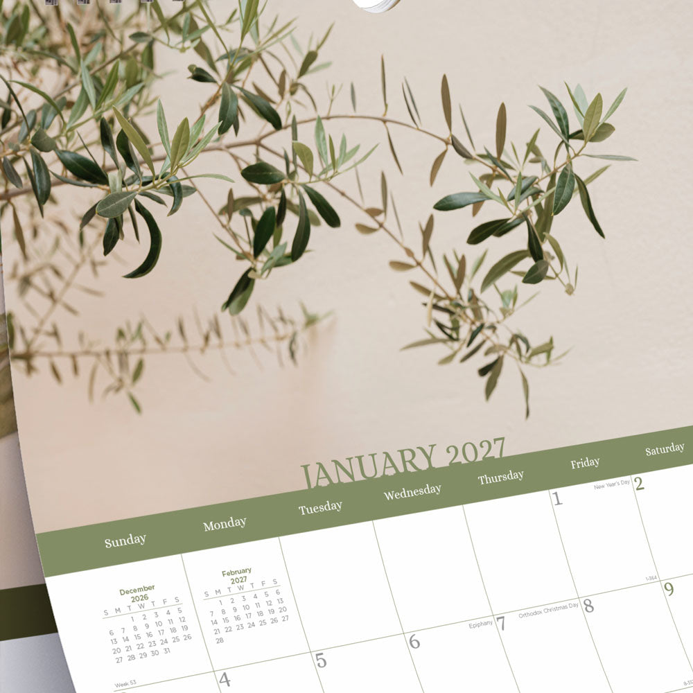 Monthly Wall Calendar, Minimalist, 2027 C173121-27 Blueline