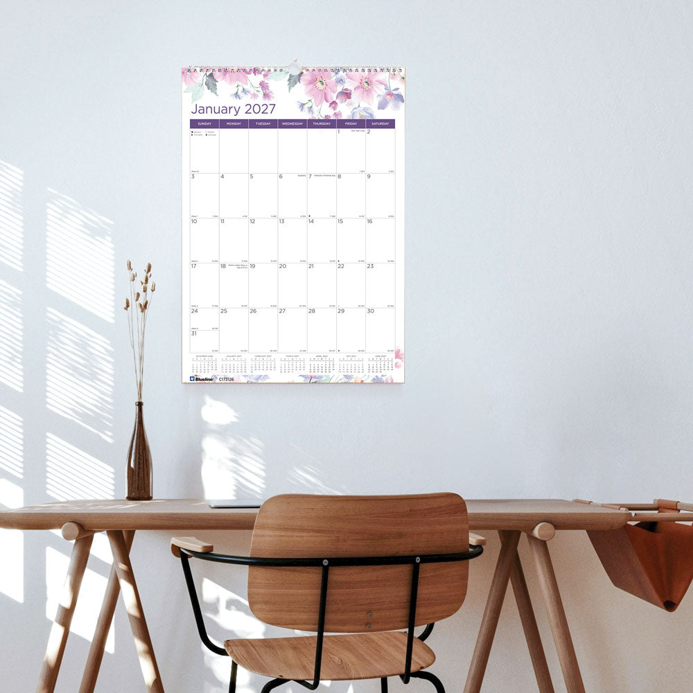 Monthly Wall Calendar, Passion, 2027 C173126-27 Blueline