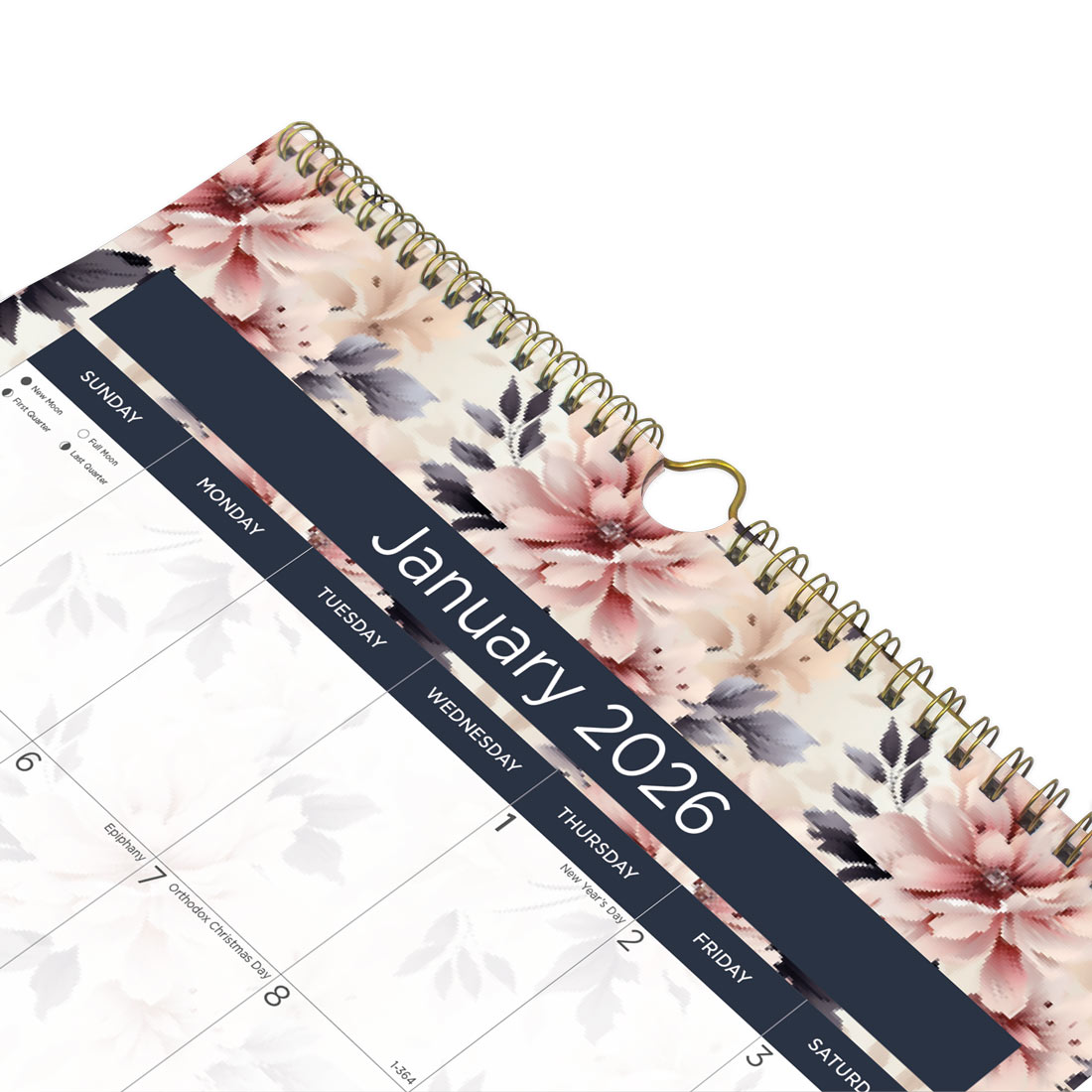 Blueline Colorful Monthly Wall Calendar, Floral, 2026 C173128-26