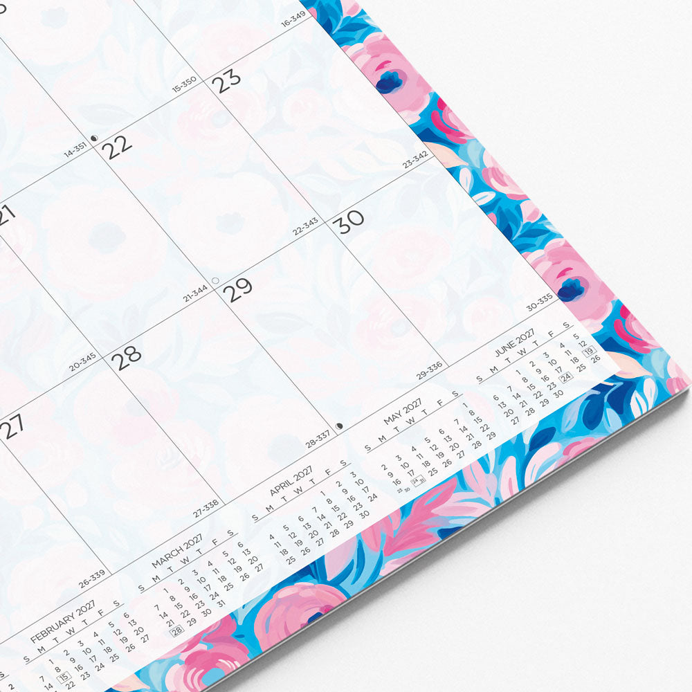 Monthly Wall Calendar, Floral, 2027 C173128-27 Blueline