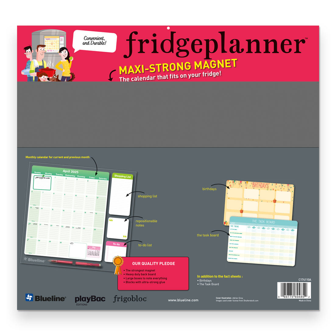 Fridgeplanner™ Monthly Magnet Calendar 2025 - English, C174110A